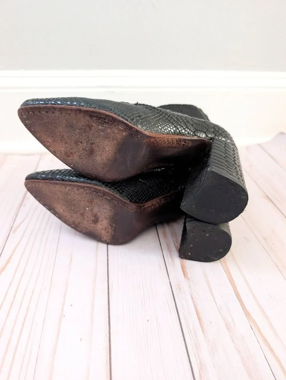 Freebird Joyce Black Snakeskin Booties